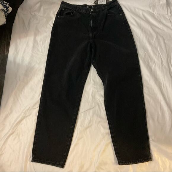 PrettyLittleThing Black High Rise Mom Jean 12 NEW Classic Preppy Normcore Casual - Picture 3 of 9